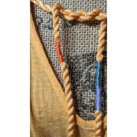 Free People Carrot Ginger Embroidered Dolman Boho Tie Market Tee Womens Sz M - Picture 11 of 11